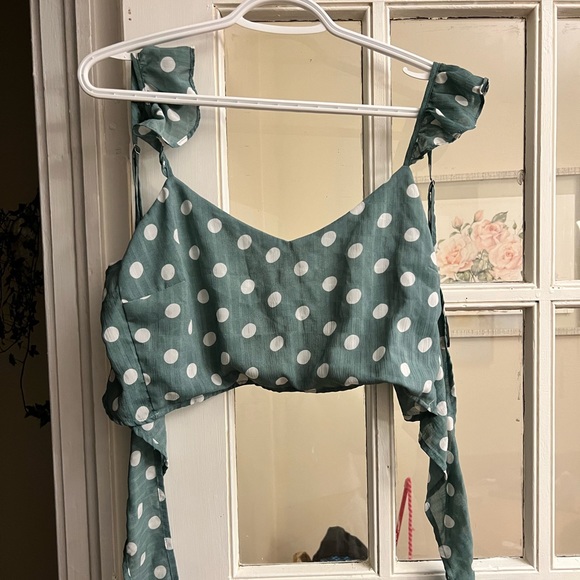 MinkPink Polka Dot Crop Blouse - Picture 4 of 5